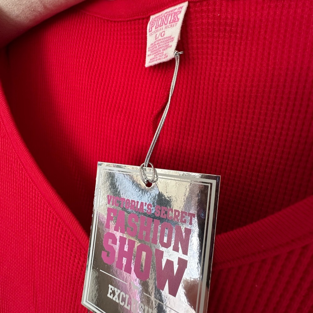 NWT 2010 Vintage PINK Victoria’s Secret Thermal Onesie Back Flap Holiday Rare - Picture 6 of 16